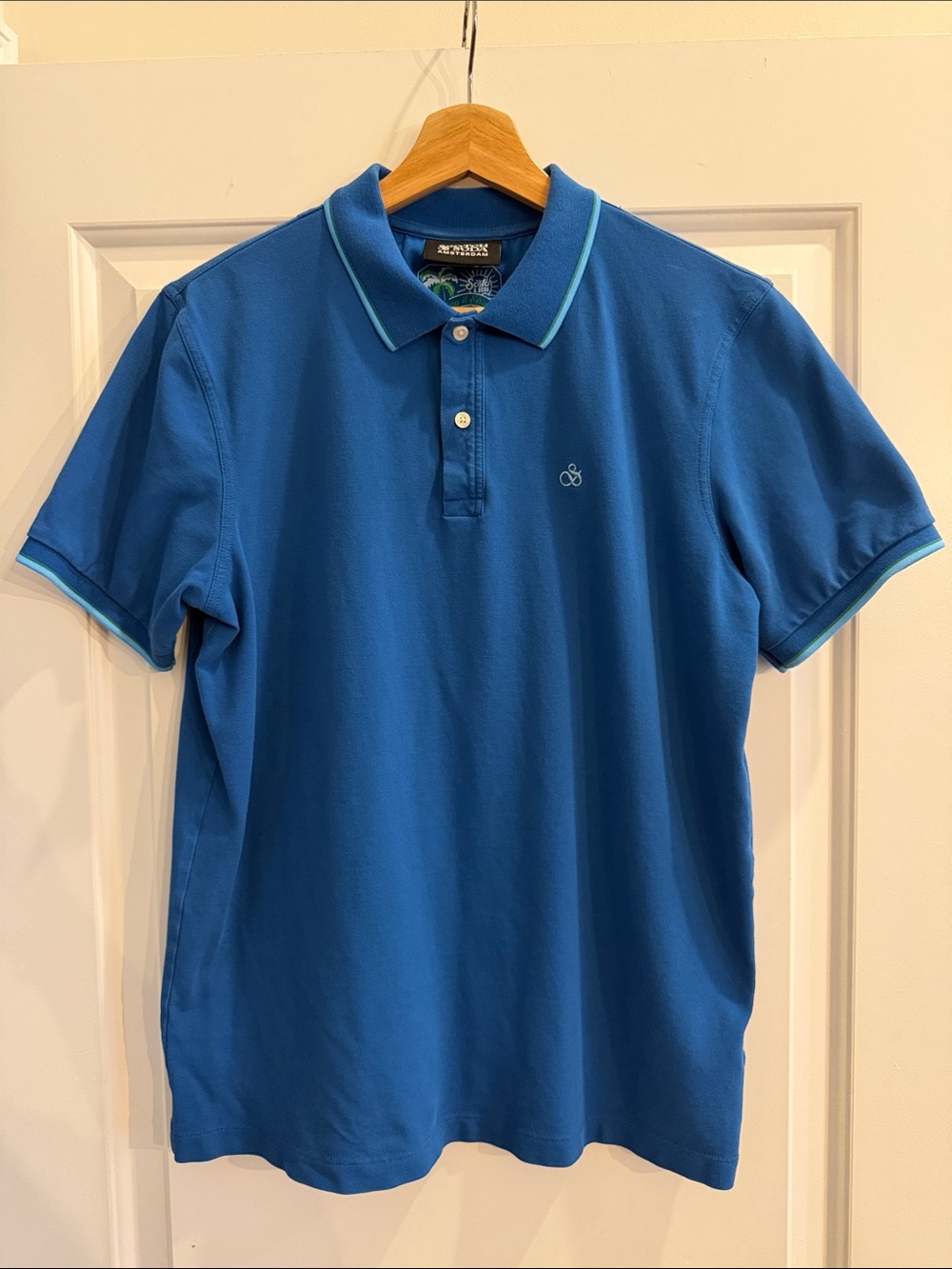 Scotch & Soda Blue Polo with Teal Trim
